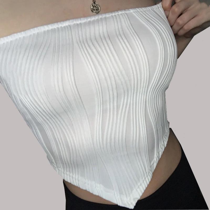 Women Summer Strapless Crop Tube Top Sexy Y2K Clothes Sleeveless Off The Shoulder Tank Top Streetwear Club Party