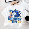 Birthday T Shirt Set Sonics Boys Girls Kawaii Cotton Clothes Cartoon Tops Clothing Short Sleeve Summer Anime Clothes Cute Gifts