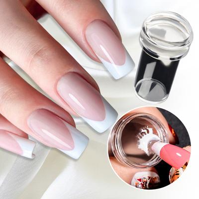 Nagelstempel, Gelee-Silikondruck, Nagellack-Stempel, French Tip, Nagelstempel-Vorlage mit Schaber, Maniküre-Schablonen-Werkzeuge