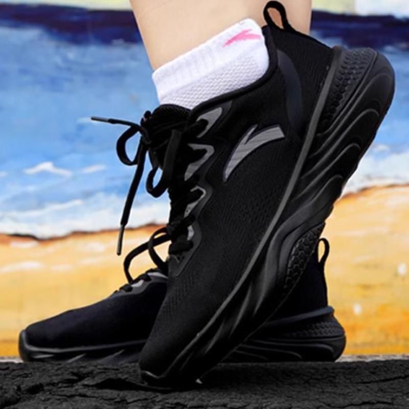 Anta Comfortable Versatile Non-Slip Wear-Resistant Low-Top Casual Running Shoes Women Sneaker Black 122347793S-1