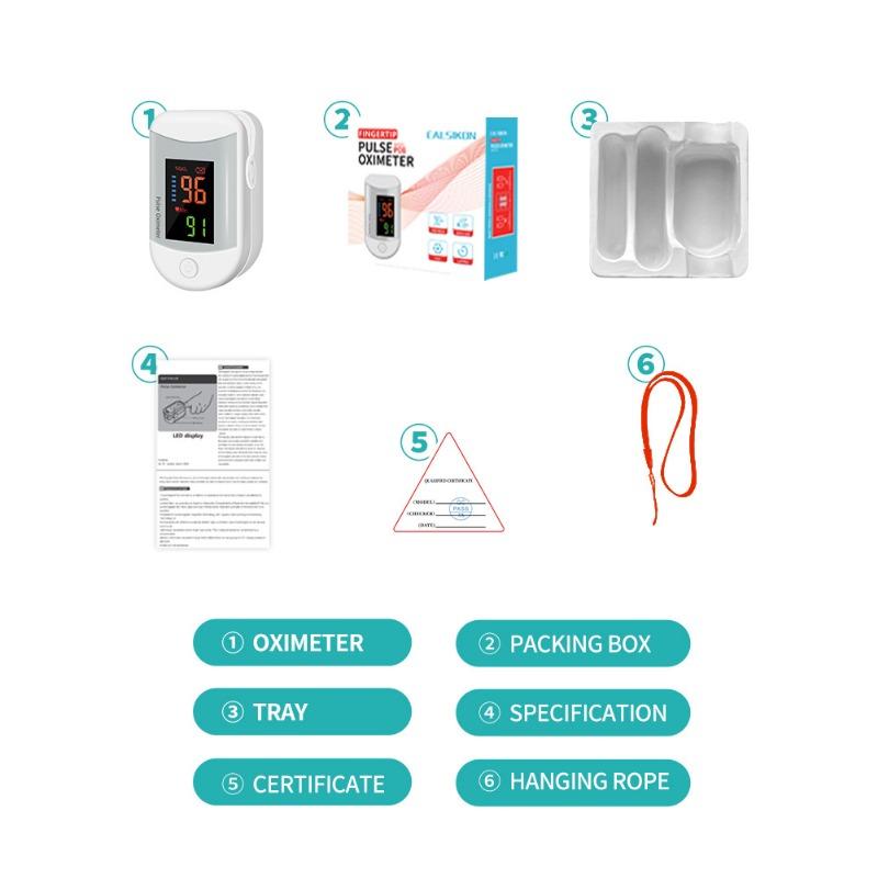 Pulsoximeter zur Messung der Sauerstoffsättigung, der Herzfrequenz und des Perfusionsindex (PI), Schmerzfreie Anwendung, Farbanzeige