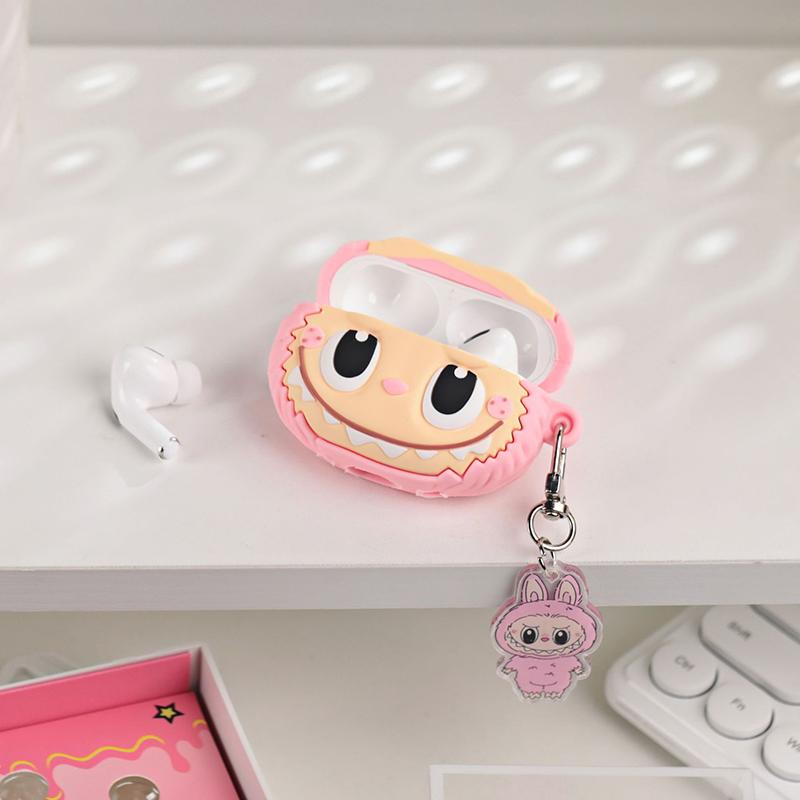 Cartoon Labubu Cute Wireless Earphone With Protective Case And Hanging Pendant Rope Bluetooth Earbuds Headphone Headset