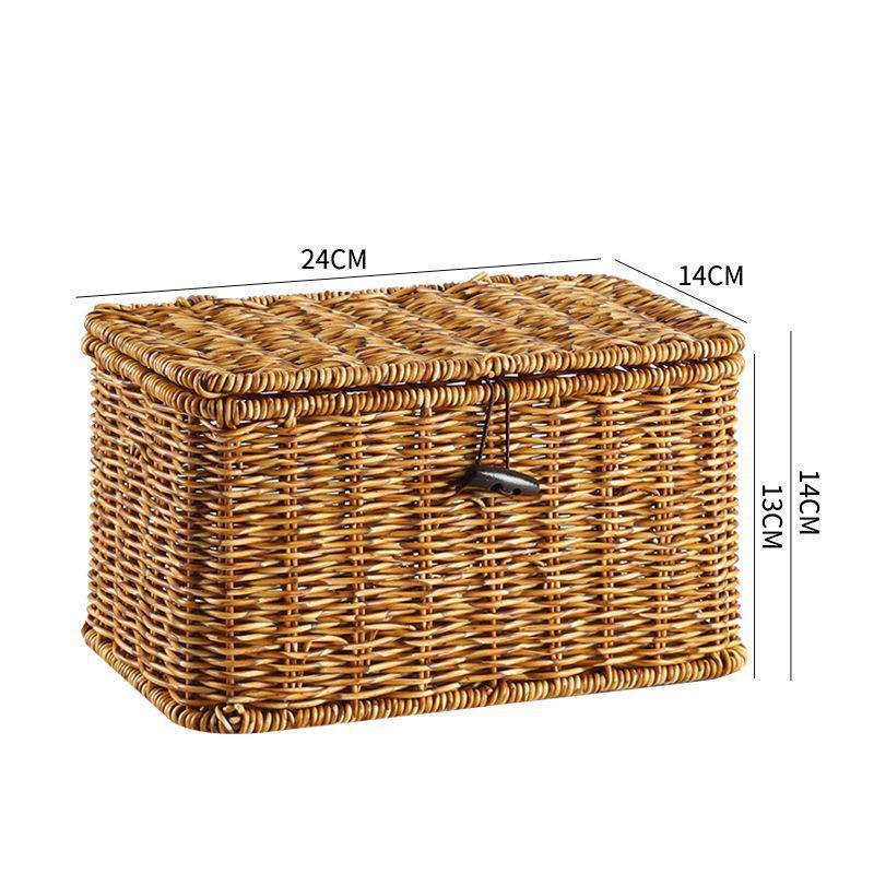 Woven Sea Vine & Bamboo Rectangle Snack Storage Basket