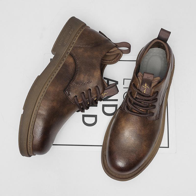 2024 Fashionable New Men's Oxford Shoes Versatile Casual Men's Commuting Work Shoes Cowhide Heightened British Shoes Lacing