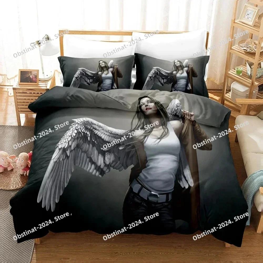 3D Tisk Padlý Anděl Ložní Souprava Povlak na Přikrývku Ložní Souprava Povlak na Peřinu Povlak na Polštář Přikrývka King Queen Size Chlapecká Dospělá Ložní Souprava