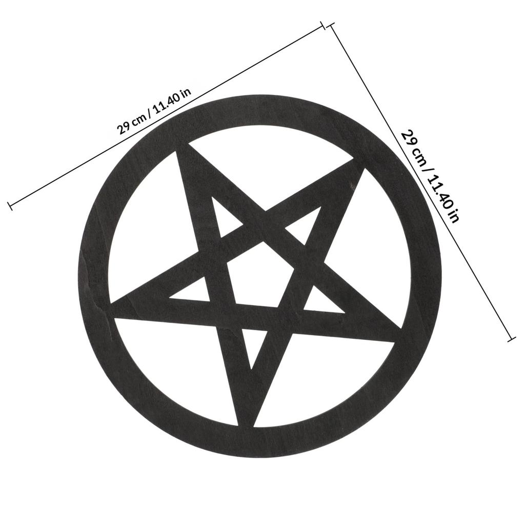 Carved Wooden Altar Pentacle Decoration Premium Wood Religious Ritual Sacrifice Tray Retro Style Altar Ornament Wooden Carving