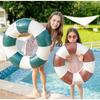Striped Retro Inflatable Toys Swimming Ring PVC Thickened Floating Underarm Circle Summer Outdoor Beach Pool Accessories