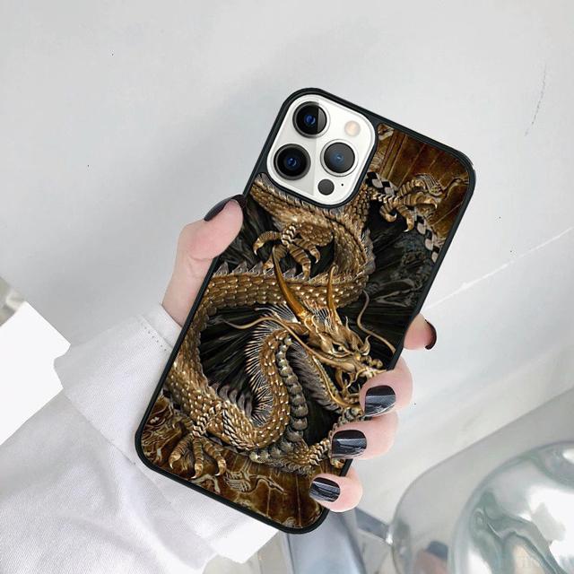 Ancient Japanese Dragon Phone Case Cover For iPhone 17 Air 15 Pro MAX 16 Plus 14 12 11 13 Coque