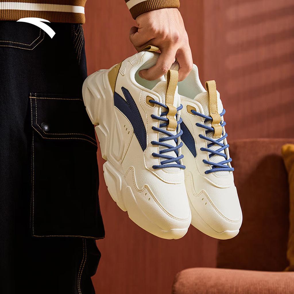Anta Chaussures Décontractées Classiques Polyvalentes Absorbant les Chocs Durables Haut Bas Homme sneaker Blanc Bleu 912538809F-5