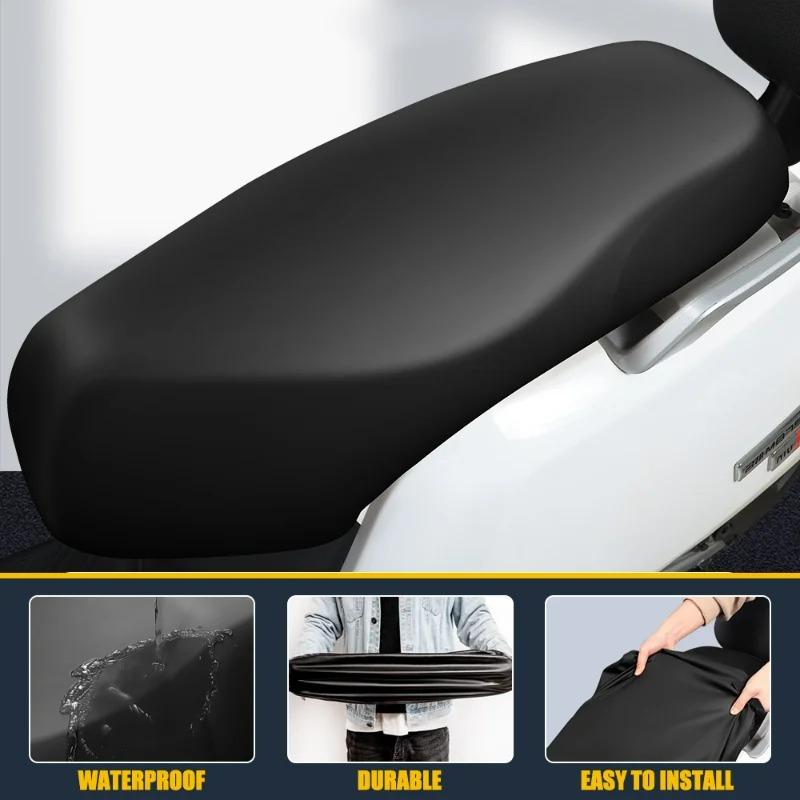 Motorcycle Seat Cushion Cover PU Leather Cushion Sunscreen Cover Waterproof Elastic Motorcycle Seat Accessories Protection