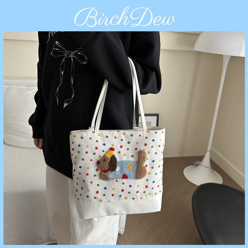 Trendy White Pu Tote Bag For Women Spacious Vintage Crossbody Handbag