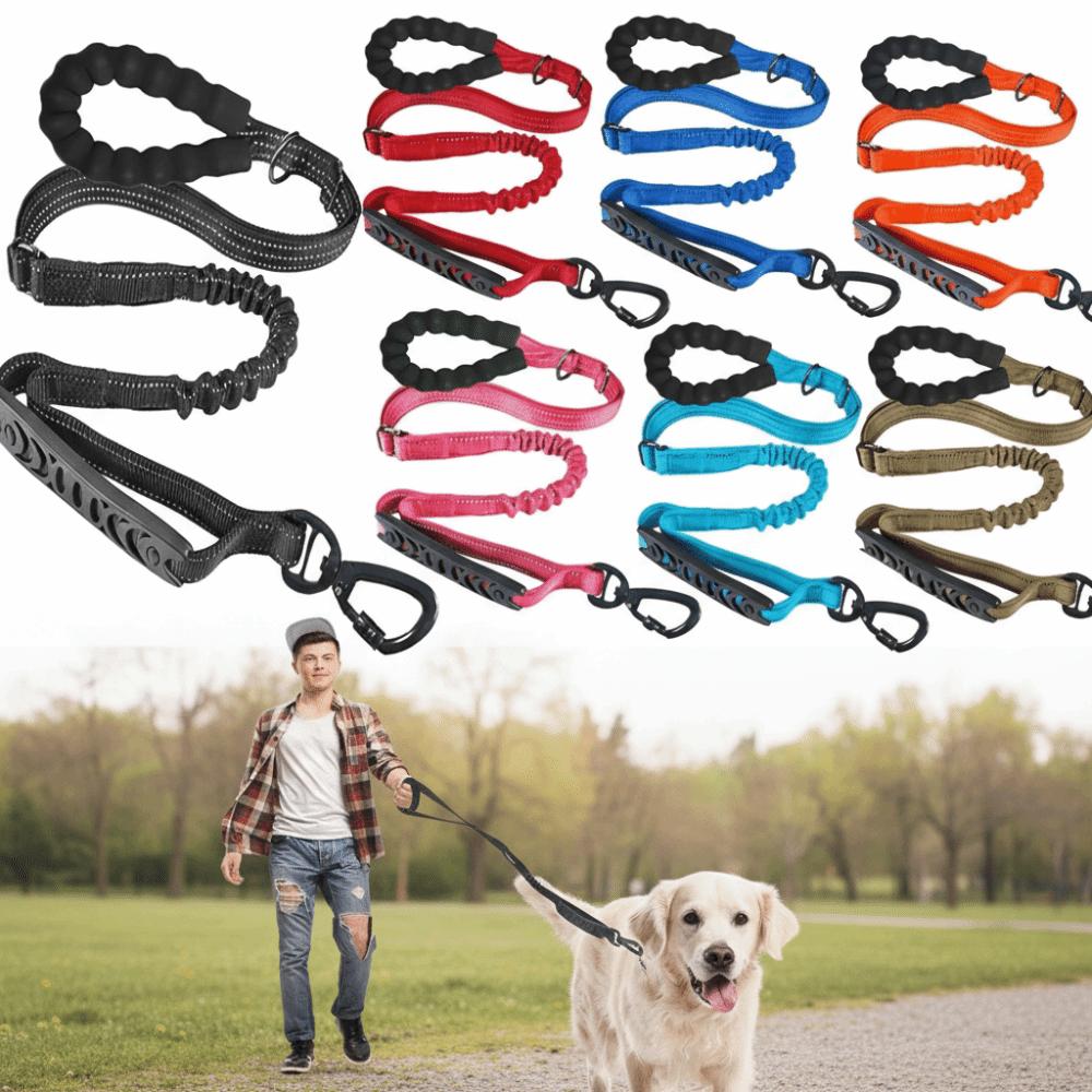 Shock Absorbing Reflective Pet Dog Leashes Explosion-proof Elastic Buffering Dog Walking Rope Wear Resistant