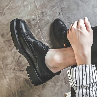 Leather Shoes Men'S Brock British Casual Trend Business Dress Inner Height Increase Youth Suit Wedding Shoes Px92-J