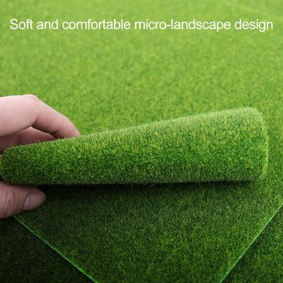 Artificial Grass Mat Fairy Garden Fake Grass Microlandscape Grass Mat Realistic Greenery Mat for Doll Mansion DIY Crafts Miniature Decoration