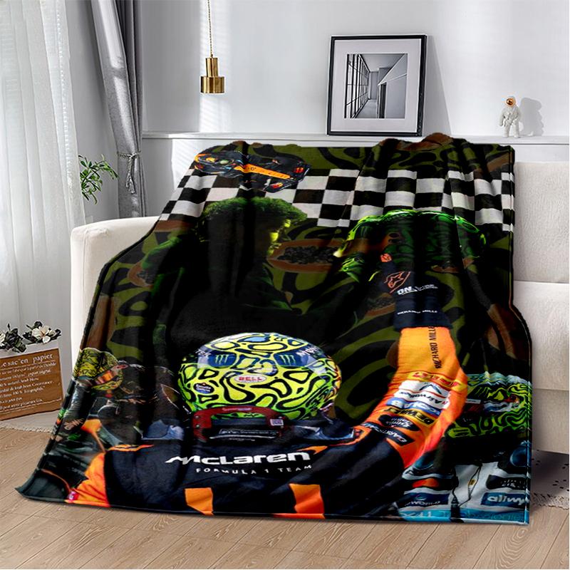 3D Landos Norris F1 Racer Soft Plush Blanket,Flannel Blanket Throw Blanket for Living Room Bedroom Bed Sofa Picnic Cover Gift