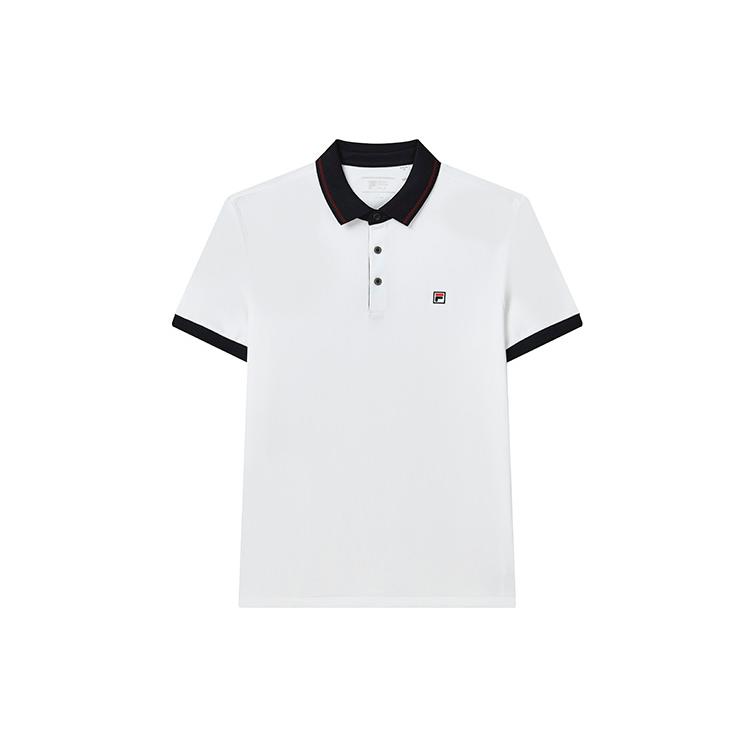 FILA Polo Shirts Men s Standard White Polo Collar Moderate Straight Fit F11M231117FWT XXL
