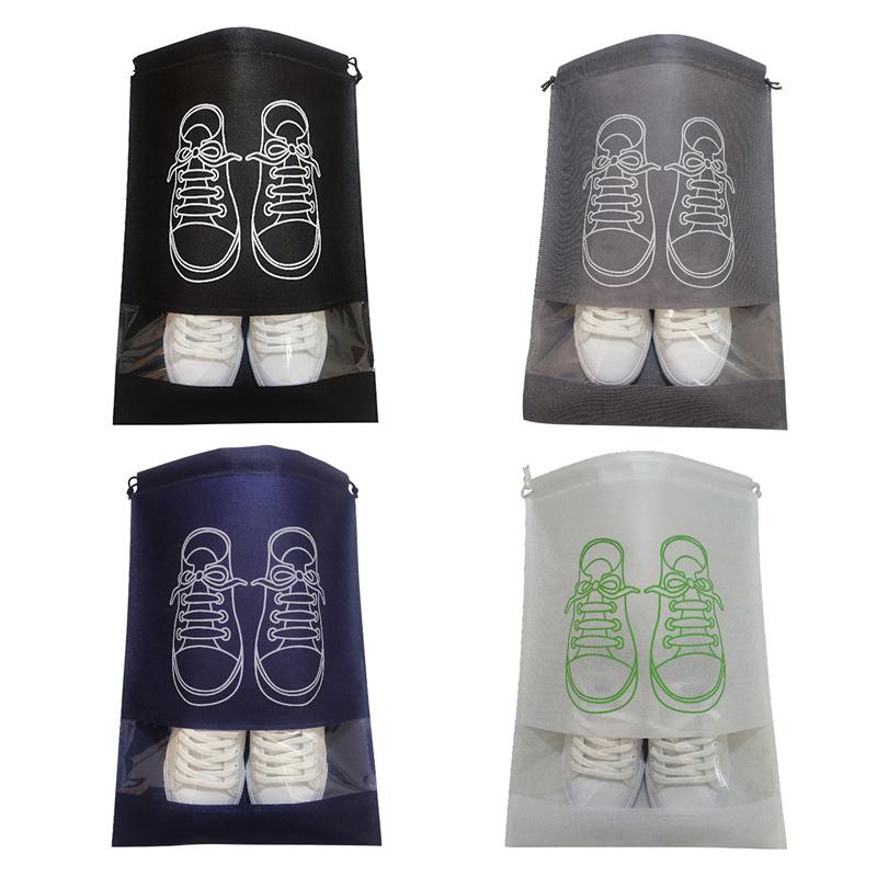 5pcs Non-woven Shoes Bag Storage Bag with Drawstring Strap Mouth Shoes Storage Bag, Shoes Dustproof Bag, Travel Shoes Storage Bag