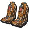 Cats Pattern Designed Car Seat Covers Set For Most Cars, Trendy Personalized Novelty Decorative Car Seat Protector Covers Full S