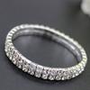 Sparkling Silver Color Crystal Bracelets For Women 3 Rows Rhinestone Stretchy Bracelets Bangles Female Wedding Prom Jewelry