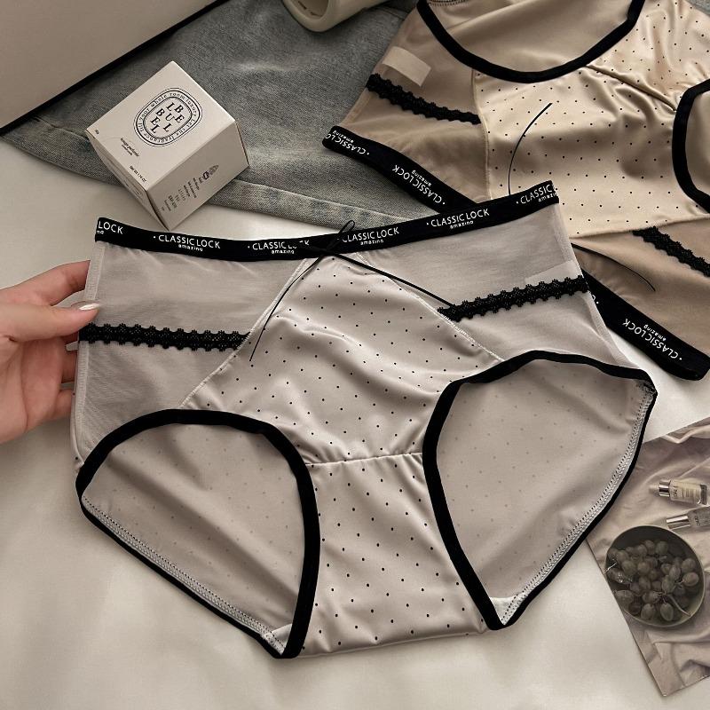 Lady Summer New Style Sexy Pure Desire Lace Bow Net Gauze Satin Briefs