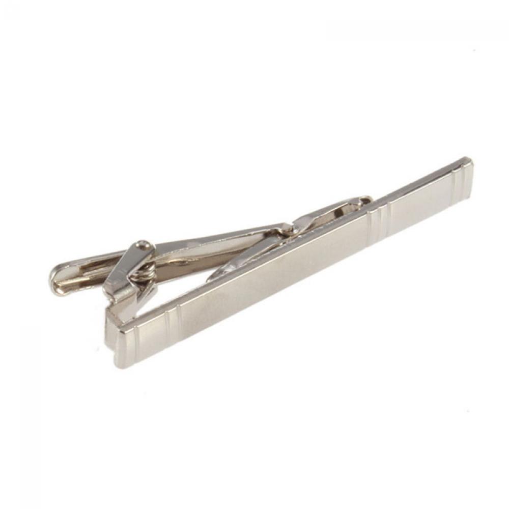Fashion Metal Bar Necktie Clips Silver Clasp Tie Pins