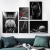 Modern Basketball Player Sneakers Poster Black White Decorative Paintings Canvas Wall Art Photos Pictures Living Room Home Decor