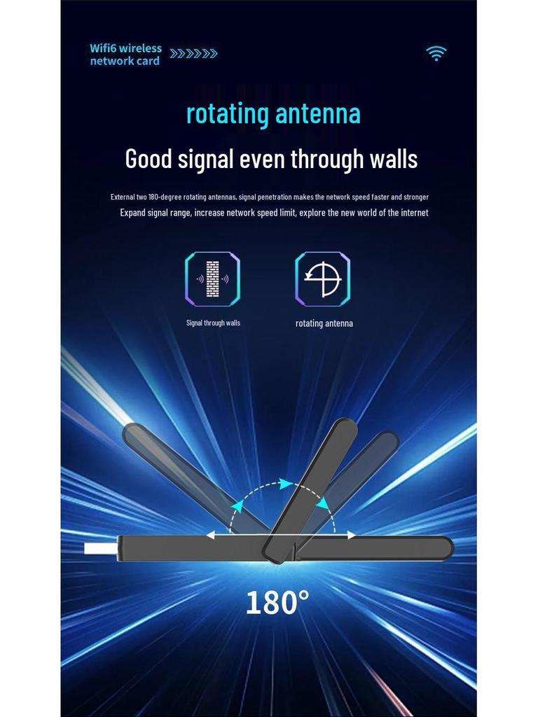 Wireless Gigabit Dual-Band 5G WiFi 6 Network Card for Desktop