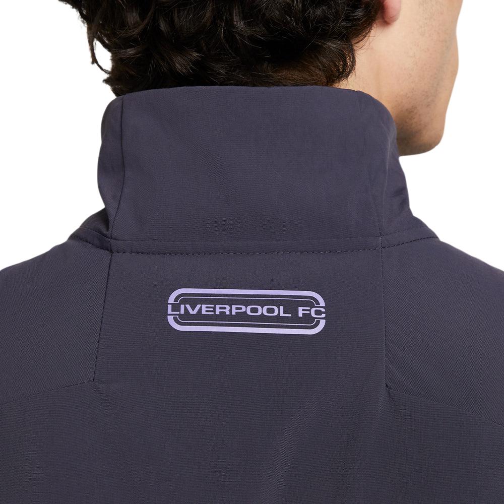 Nike Football Woven Liverpool Football Club Logo Print Stand Collar Jacket Men Jacket Space-Purple DX8628-015