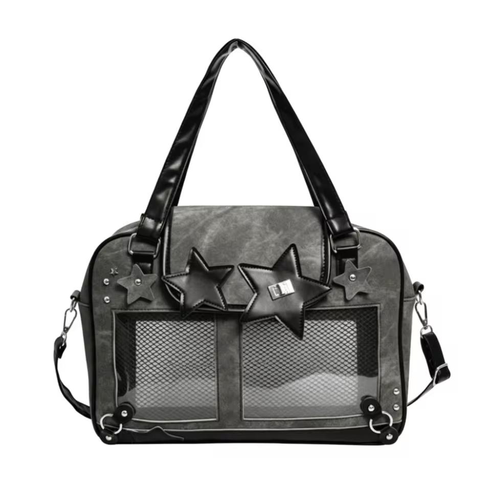 Y2K Star Itabag Lolita Transparent Pocket Crossbody Bag Women DIY Display Shoulder Handbag