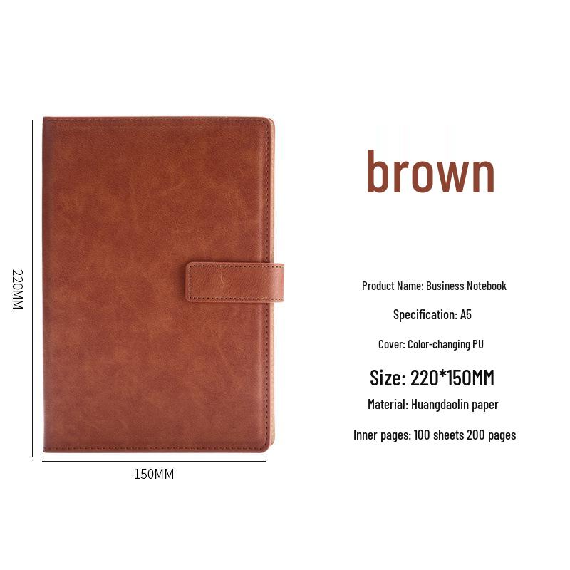 A5 Leather Hardcover Notebook: Simple Design for College Students, Customizable Logo