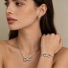 Stainless Steel Infinity Jewelry Set Smooth Polished Infinity Stud Earrings Necklace Bracelet 3Pcs Women Minimalist Jewelry Gift