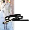 Women's Retro Gold Thin Genuine Leather Waist Cincher Belt