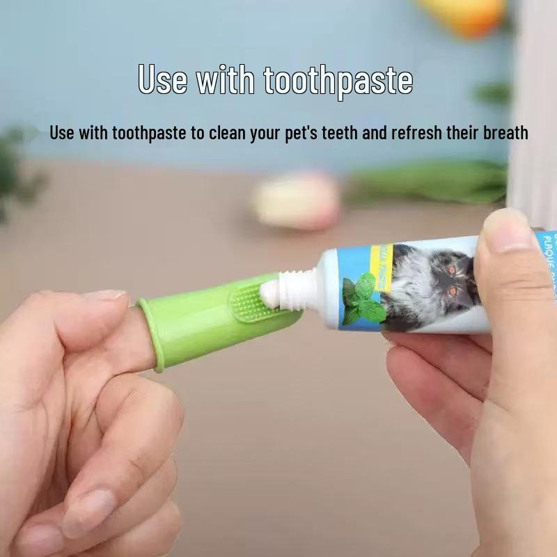 Pet Silicone Finger Toothbrush for Cats & Dogs - Soft, Food-Grade Gum Care Brush