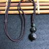 16MM Tiger Eye & Obsidian Crystal Pendant Necklace - Unisex Agate Ornament