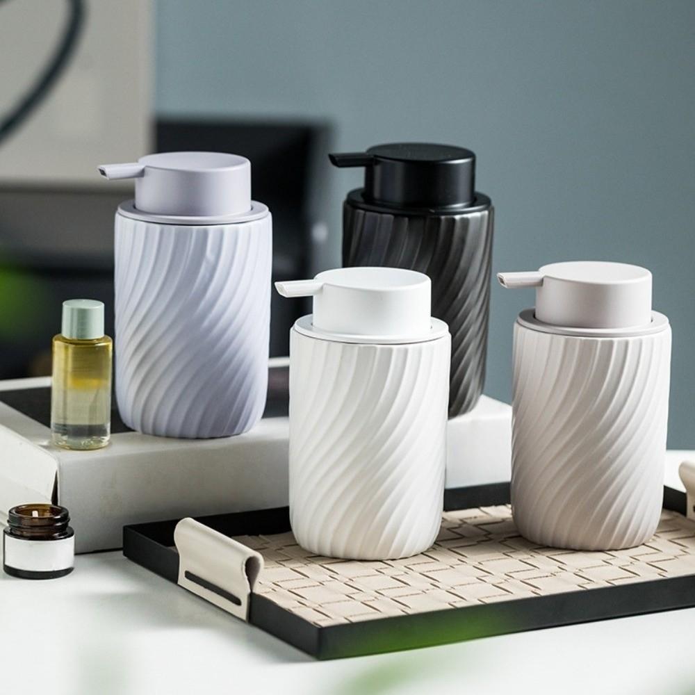 Press Mousse Foaming Bottle Matte Stripes Liquid Dispensing Bottle  Bathroom Supplies