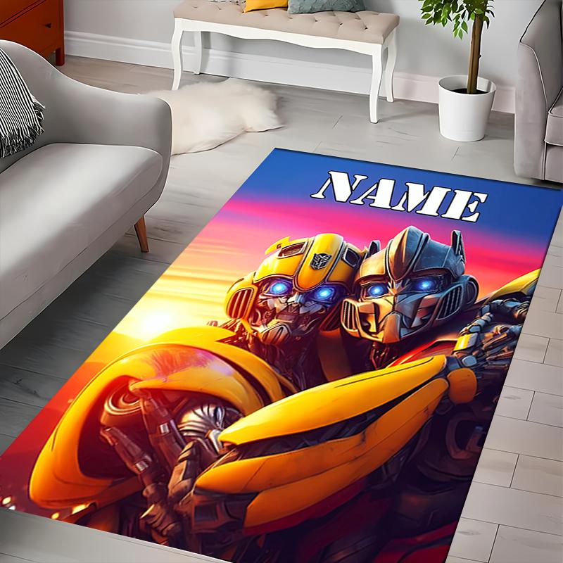 Custom Personalization Optimus Prime & Bumblebee Area Rug - Perfect For Kitchen, Bathroom,Laundry Room Decor Large Size Available,Gift All Seasons