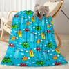 Colorful Creatures Pattern Flannel Blanket-Soft and Suitable for Sofas,Beds,Offices,Travel,All Seasons,Great Gift for Holidays and Birthdays.