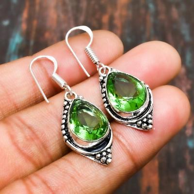 Peridot, Gemstone Handmade 925 Sterling Silver Jewelry Earring For Women