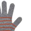KOOKEESEE Fingerhole Wool Stripe Knit Gloves (Grey/Orange)