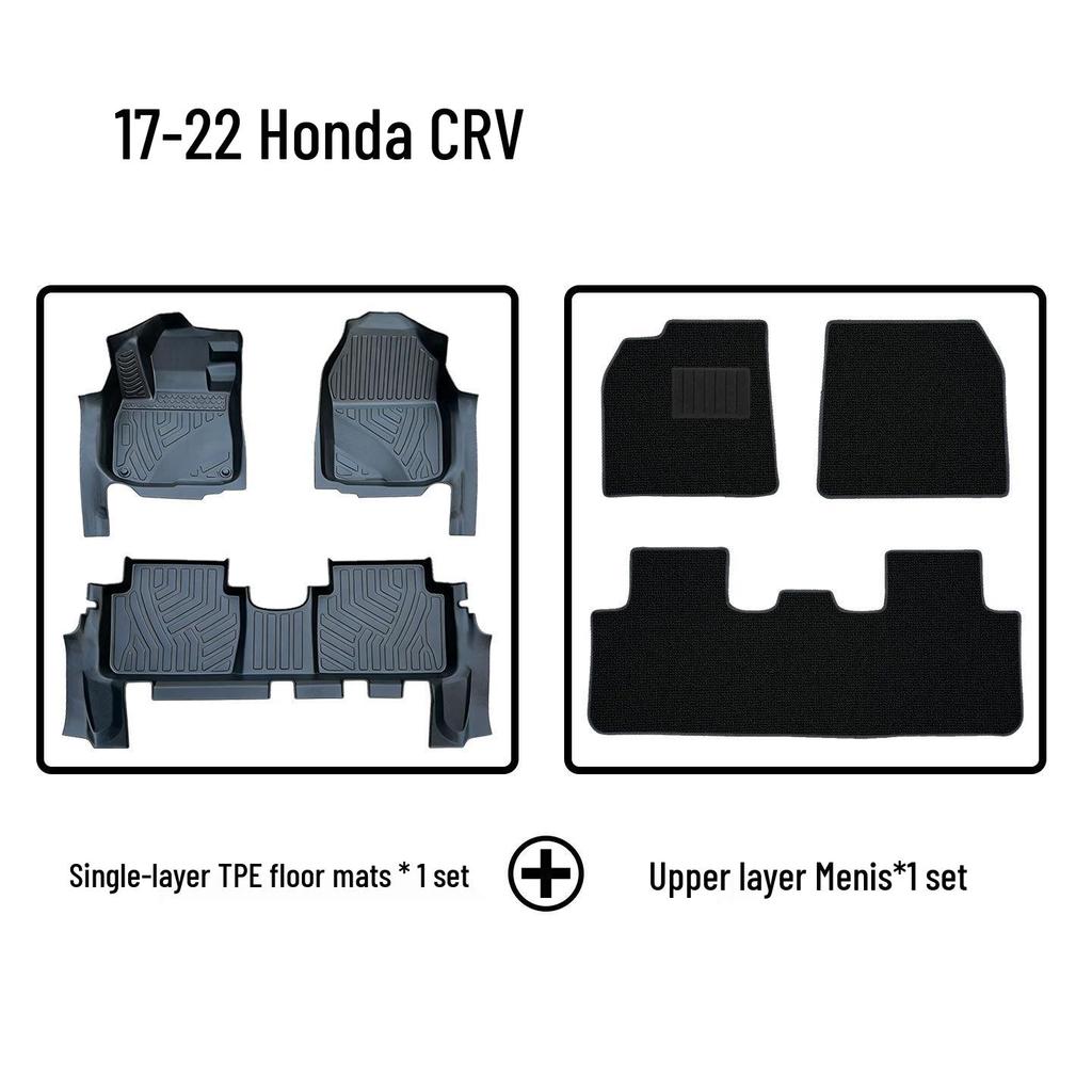 Eco-friendly TPE Floor Mats & Door Sill for 2017-2022 Honda CRV - No Odor, Original Mold Fit
