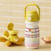 Cartoon Small Puppy Kids Double Drinking Straw Cup With Handle For Travel And School Use