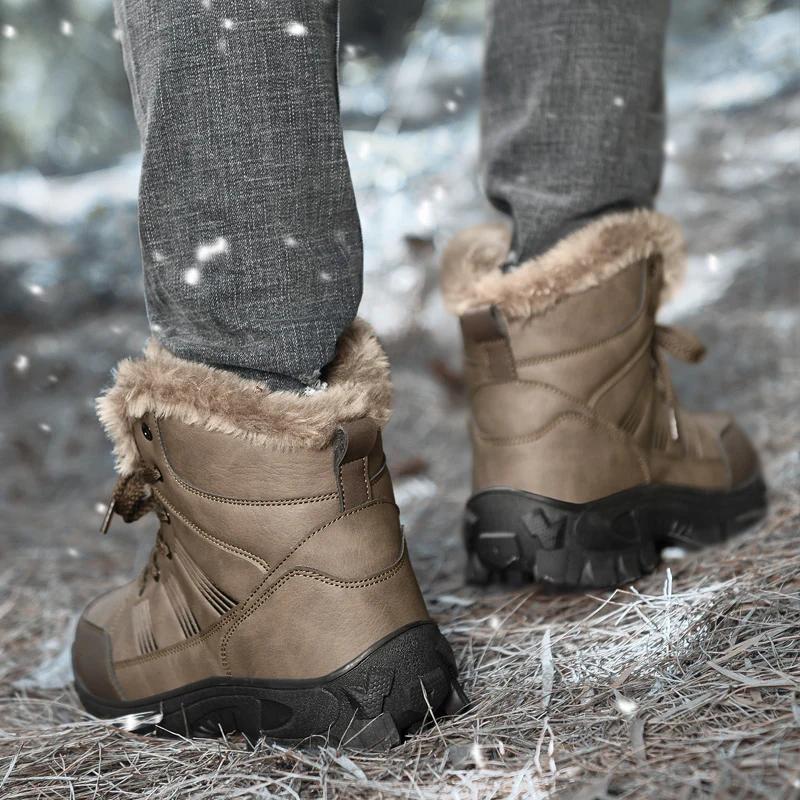 Männer stiefel 2024 neue Winter Hausschuhe Warme Männer Schuhe Wasserdicht Rutschfeste Plüsch Turnschuhe Männlichen tenis schuhe Stiefel Männer Turnschuhe winter