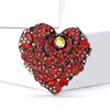 Fashion Rhinestone Red Shinning Heart Brooches For Women Clothing Coat Banquet Party Accessories Gifts