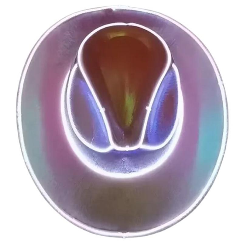 Western Hat Light Up LED Cowgirl Hat Party Hat Stage Costume Headwear