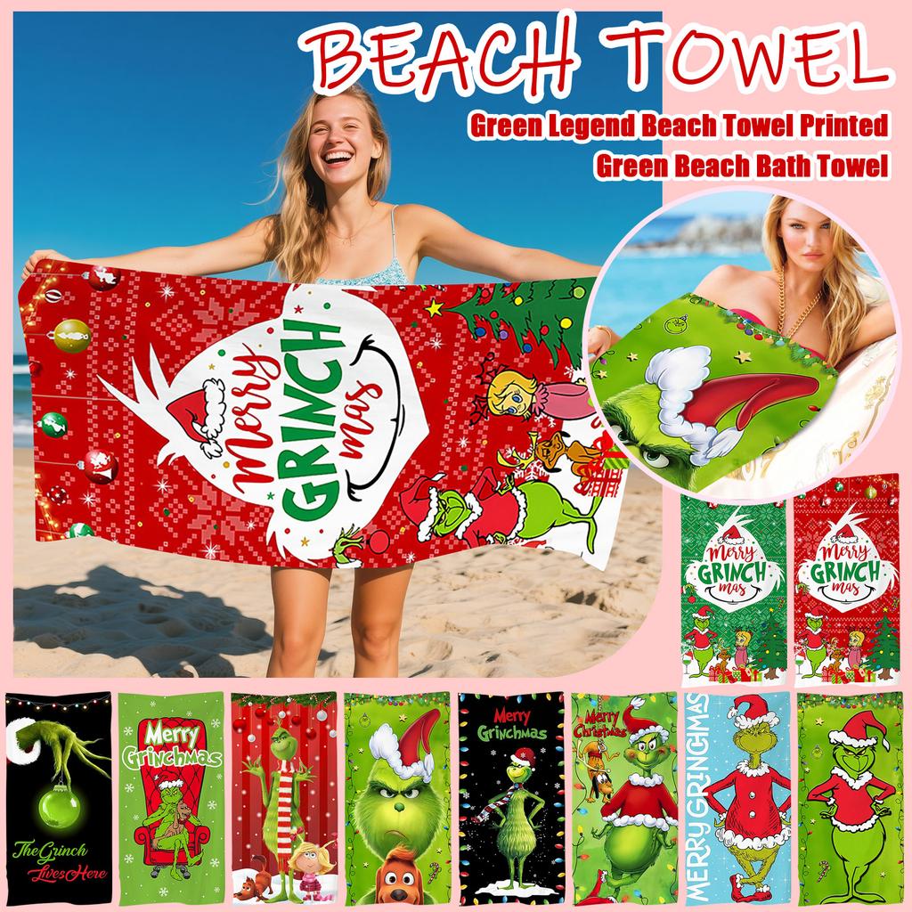Green Legend Beach Towel Printed Green Beach Bath Towel