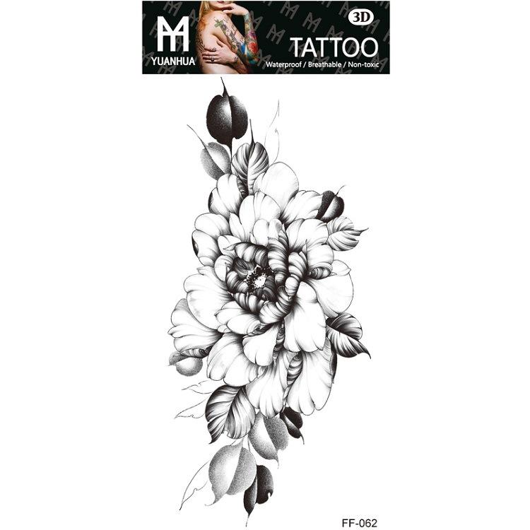 Plain Flower Bohemian Blue Rose Mermaid Waterproof Tattoo Sticker Simulation Water Transfer Sample Sticker