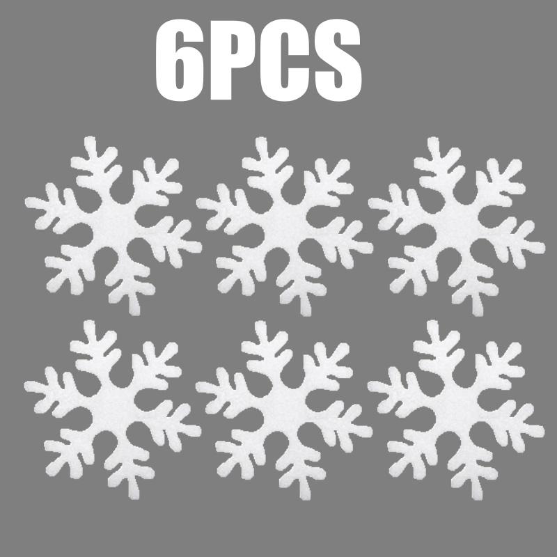 

6-60 шт. Праздничная блестящая пенопластовая снежинка Рождественское украшение для елки Подвесное украшение для новогодней вечеринки 15cm