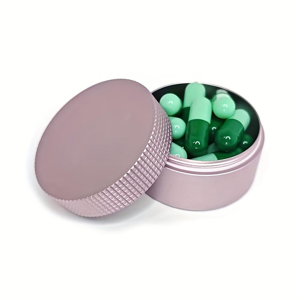 

Маленький контейнер для таблеток, Металлическая круглая портативная таблетница, Водонепроницаемый дорожный органайзер для таблеток, Карманный кошелек, Держатель для лекарств и витаминов розовый