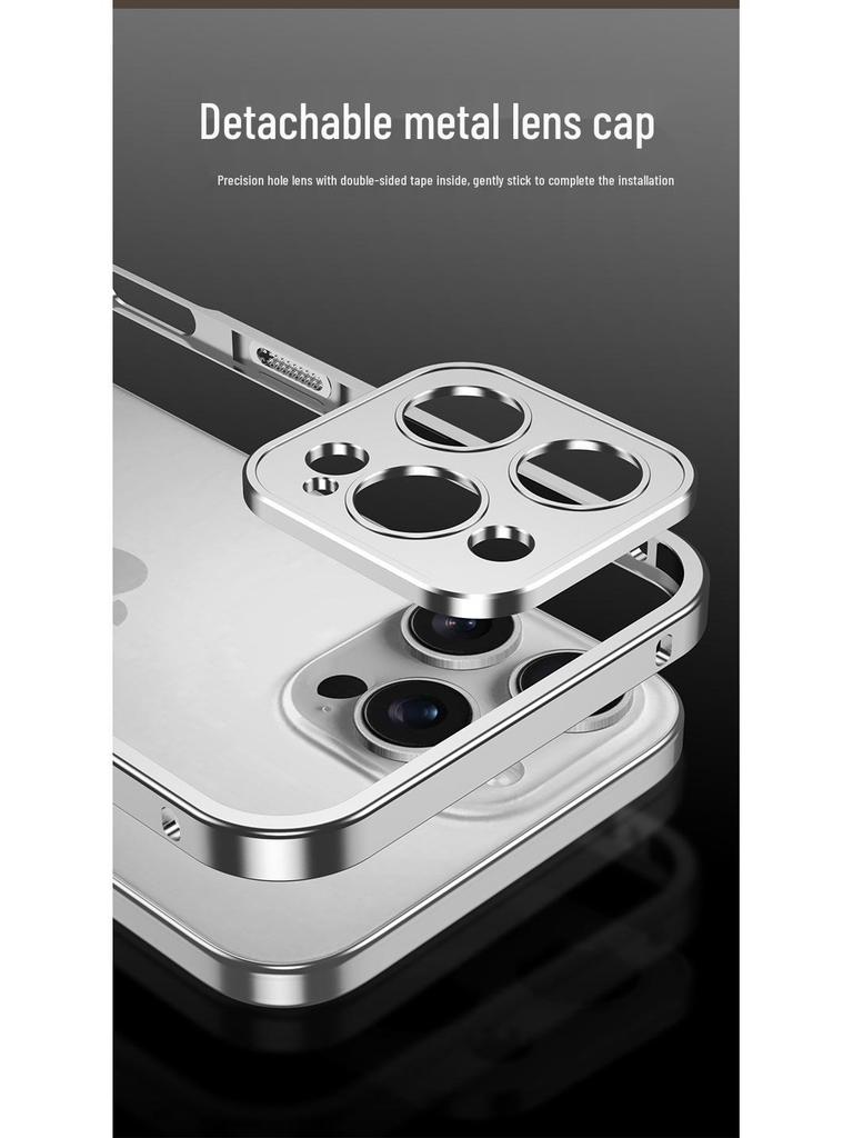 Ultra-Thin Lightweight Metal Frame iPhone 16/15 Pro Case with Seahorse Buckle Design and Heat Dissipation