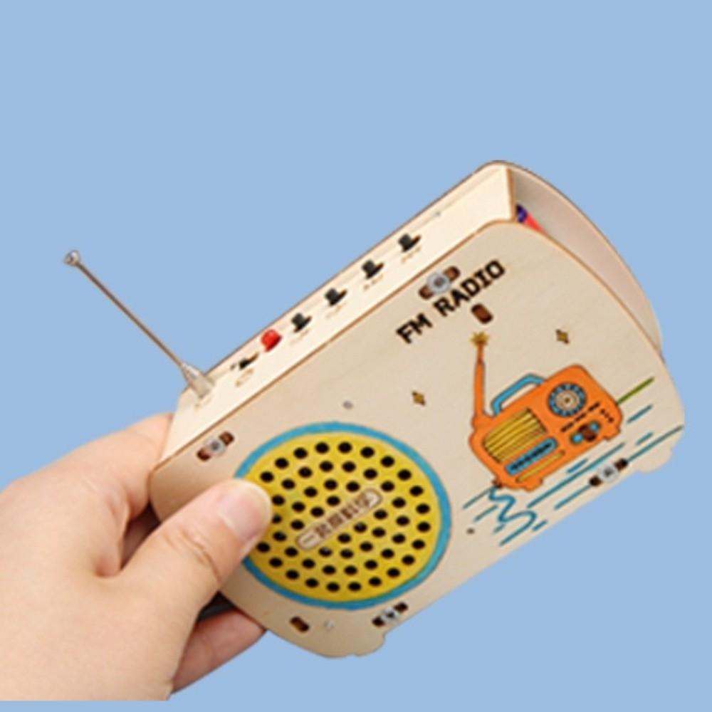 DIY Craft Wood Radio Material Set Wooden Scientific Training Experimental Kits Science Education